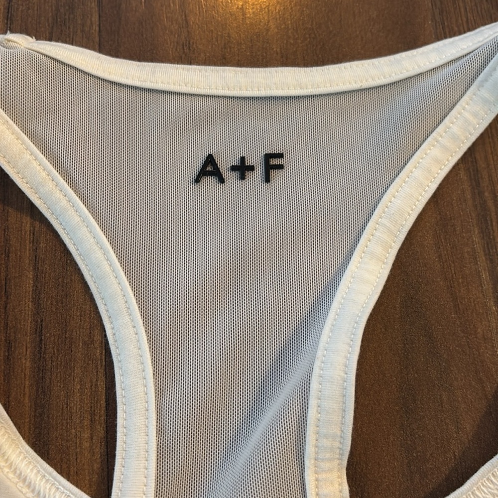Abercrombie & Fitch Active gym tank top mesh back raised logo detail small